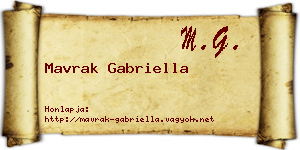 Mavrak Gabriella névjegykártya